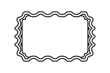 blank postage stamp frame on white background 