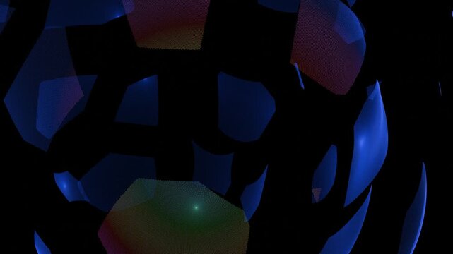 a soccer ball with a lot of blue and red lights