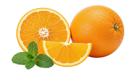 Isolated Orange with Mint