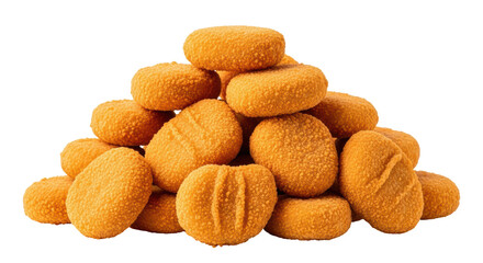 Isolated Stack of Golden Chicken Nuggets