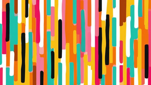AI Generated illustration of lively, abstract pattern of vertical, rounded rectangles