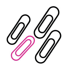 Obraz premium colorful paperclip on white background