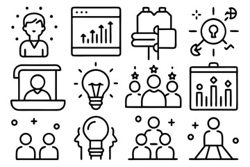 business people icons set