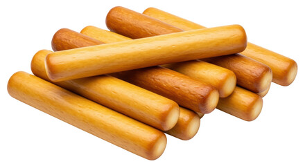 Isolated Pile of Bread Sticks