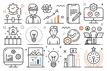 set of business icons
