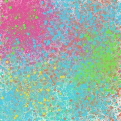 Abstract colorful splatters of paint, creating a vibrant and dynamic composition, evokes feelings of energy and creativity