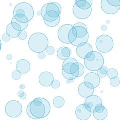 A cluster of blue, transparent bubbles, gently floating against a backdrop. The scene evokes a sense of weightlessness, and a carefree and playful atmosphere