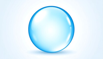 Obraz premium A light blue sphere on a light background. 3D rendering