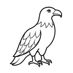 eagle coloring page on white background