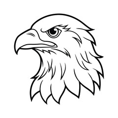 eagle head coloring page on white background