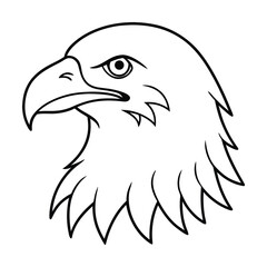 eagle head coloring page on white background