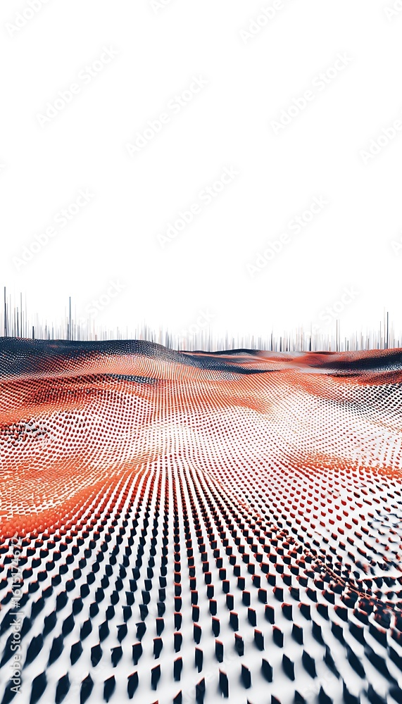 Poster abstract landscape with structured color elements