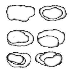 Abstract cloud shape illustrations with soft outlines, suitable for various design purposes. The illustration showcases different cloud shapes with a minimalist and artistic aesthetic