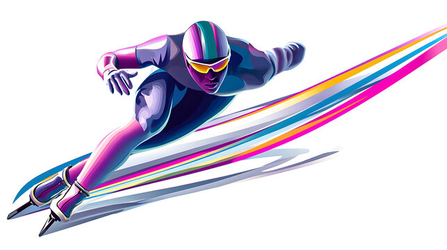 A speed skater expertly executing a dynamic turn on an ice track while participating in a competitive event during the winter season
