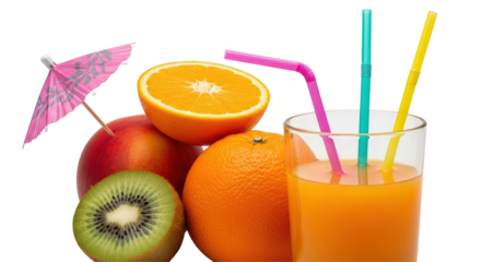 Isolated Fruit Juice and Fruits