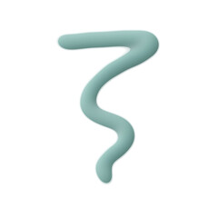 Fototapeta premium A smooth, fluid streak of pastel blue paint, creating a soft, artistic swirl. The form is simple yet elegant, suggesting fluidity and creativity