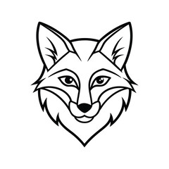 fox head mascot logo on white background