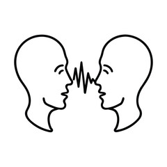 head communicating with sound waves between them