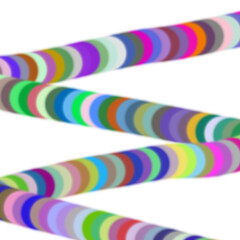 Fototapeta premium Abstract artwork features a colorful serpentine pattern, showcasing a vibrant and dynamic design. It appears to be composed of various-sized circles, creating a visual spiral effect
