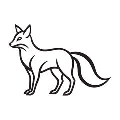 Obraz premium Stylized outline drawing of a standing fox