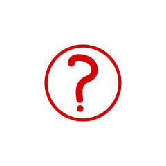 Red question mark in a circle inquiry symbol 
