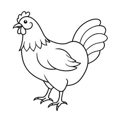 hen-hen coloring page -page-on-white-background (3).eps