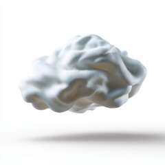 A small, white abstract cloud, two-dimensional, isolated on a pure white background. Simplicity, graphic.