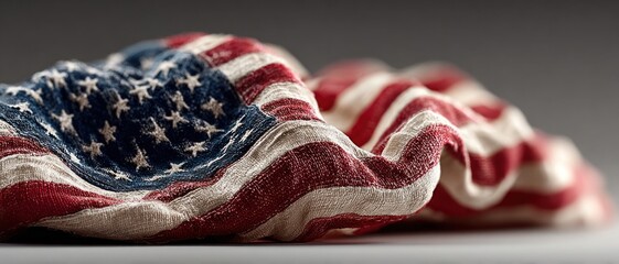 Flag rippling in the wind with clear background, patriotic atmosphere