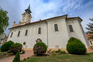 Sombor, Serbia - July 26, 2025: Serbian Orthodox Church of St. George in Sombor