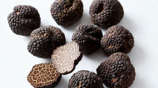 black truffle isolated on white background