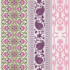 wedding card design, traditional paisley floral pattern , royal India	