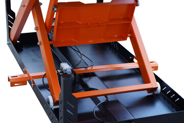 Mechanical Framework with Orange Components and Electronic Module