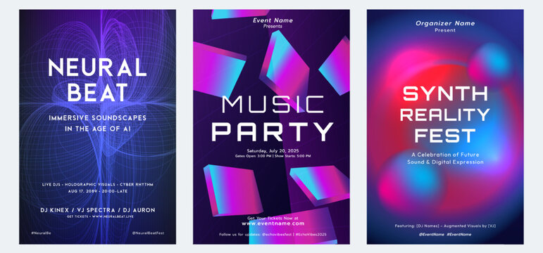 edm poster design set 6