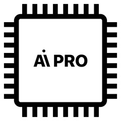 Artificial intelligence AI processor setting vector icon web site, logo, social media. vector	