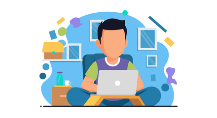 Person working from home on laptop, perfect for blog posts or remote work articles.