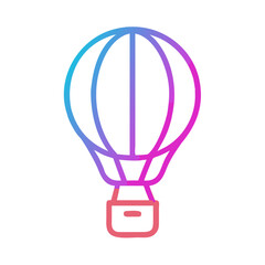 Obraz premium Colorful hot air balloon in modern minimalist design 