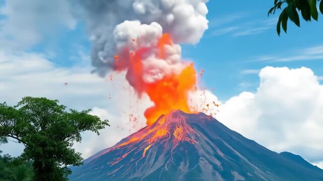 Dramatic Eruption of Mount Merapi: A Powerful Display of Nature's Fury
