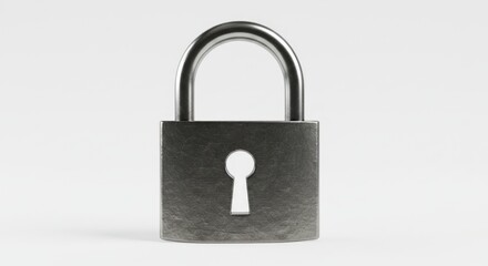 Fototapeta premium Metal padlock representing security, protection, and privacy on isolated background