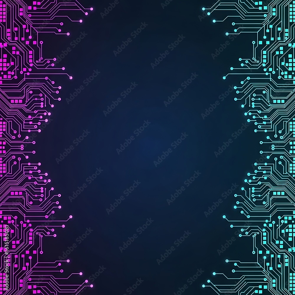 Poster futuristic circuit board design with gradient technology background
