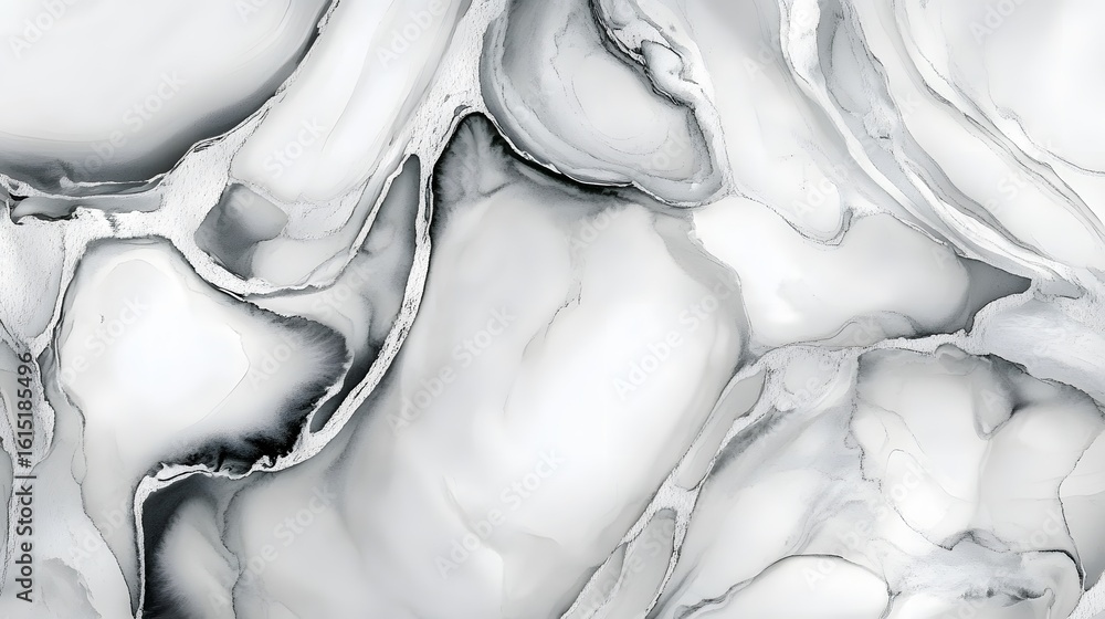 Poster abstract grayscale design with fluid patterns.