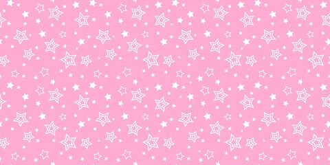 Striped pattern with a star. Pink texture Seamless  stripes. Horizontal parallel stripes. Fabric for wrapping wallpaper. Textile sample. Abstract geometric background. bright pink simple design
