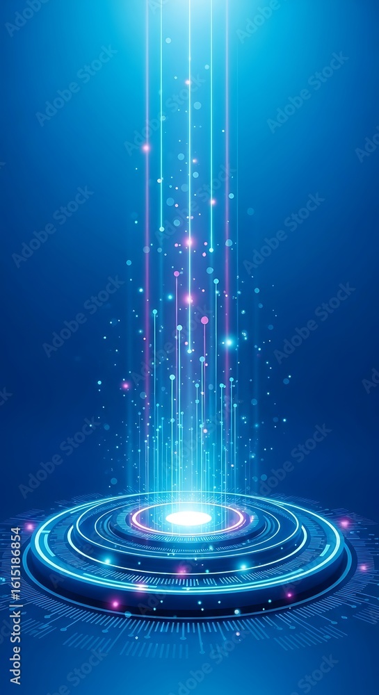 Poster futuristic digital technology abstract with data and modern visual effects