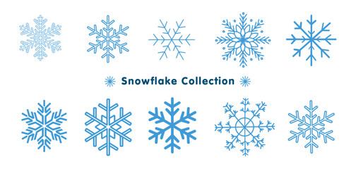 set of vector snowflakes