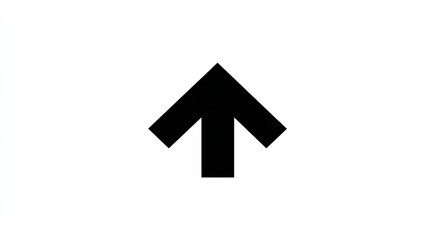 Obraz premium A simple black arrow pointing upward, a vector illustration on a white background, with a simple design, high contrast, and flat colors, Generative AI.