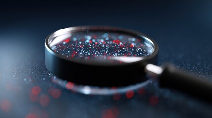 Conceptual image: A magnifying glass revealing glowing insights from raw data, data science discovery. Analytics, patterns. Luminous, insightful.