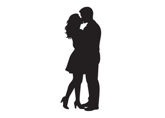 romantic couples logo silhouette vector illustration, wedding couple silhouette vector logo, beautiful romantic couples pose logo vector silhouette on white background,  