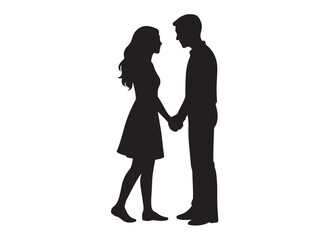 romantic couples logo silhouette vector illustration, wedding couple silhouette vector logo, beautiful romantic couples pose logo vector silhouette on white background,  