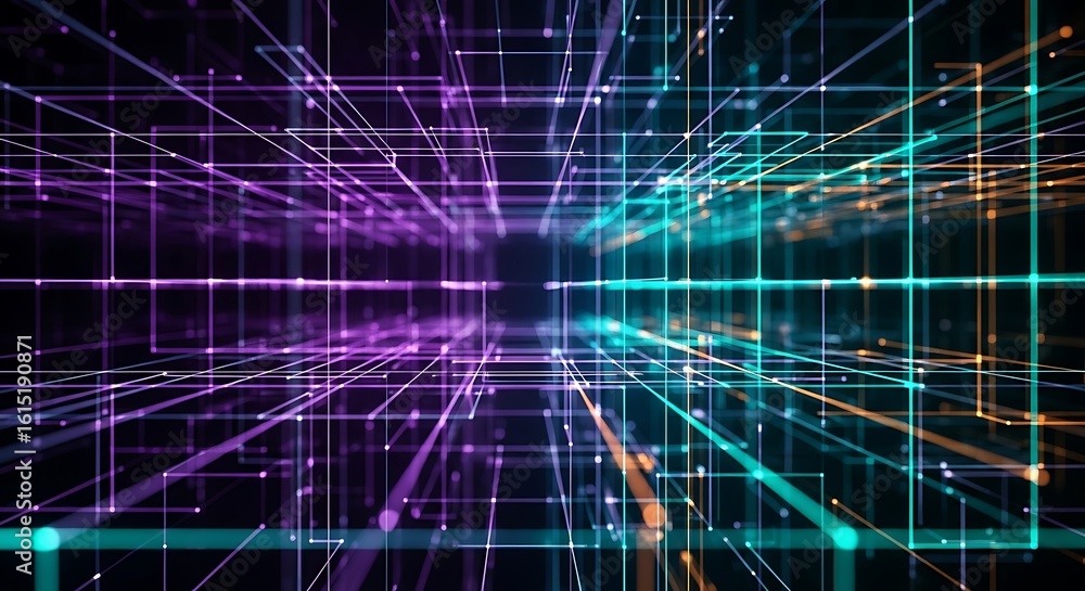 Aufkleber abstract digital grid technology background futuristic connection visualisation
