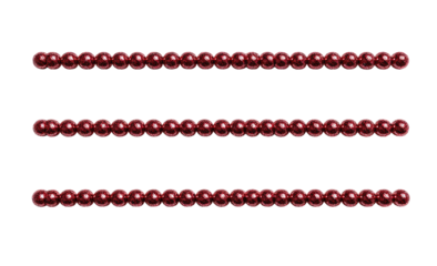 Three horizontal rows of deep burgundy beads