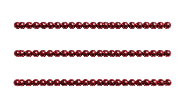 Three horizontal rows of deep burgundy beads